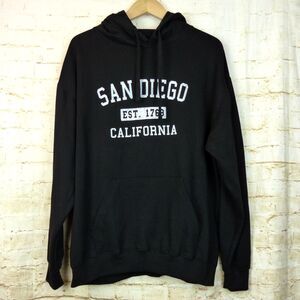 San Diego California Hoodie Sweater XL Black Graphic Pullover EST.1769 Souvenir